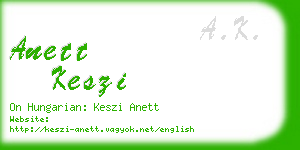 anett keszi business card